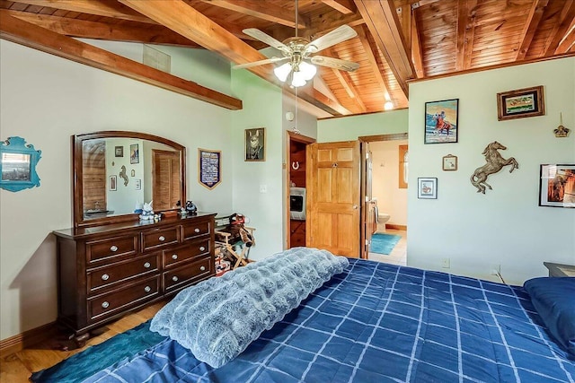 116 Hickory Lick Rd, Richmond, KY 40475 - bedroom with wood ceiling, wood finished floors, baseboards, and a ceiling fan