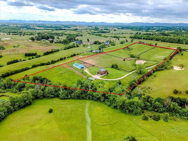 116 Hickory Lick Rd, Richmond, KY 40475 - aerial view of sparsely populated area with property boundaries highlighted and mountains