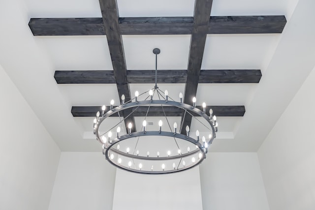 2605 Lucca Pl, Lexington, KY 40509 - detailed view of a chandelier and beam ceiling