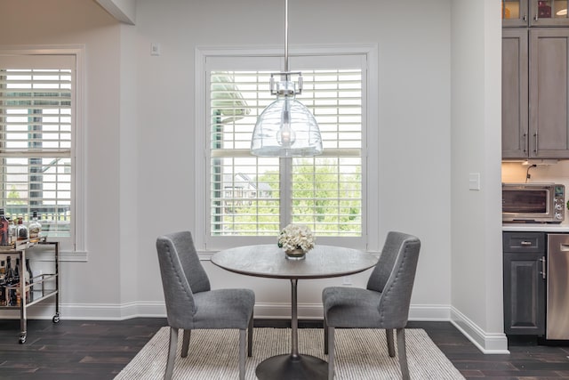 2605 Lucca Pl, Lexington, KY 40509 - dining area featuring dark wood-type flooring, baseboards, and healthy amount of natural light