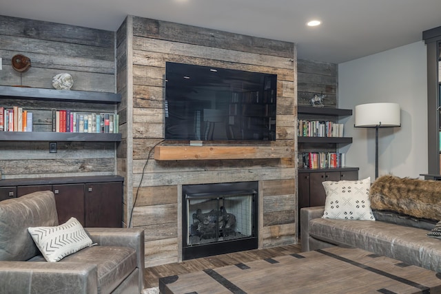 2605 Lucca Pl, Lexington, KY 40509 - living room featuring a fireplace, wood finished floors, and recessed lighting