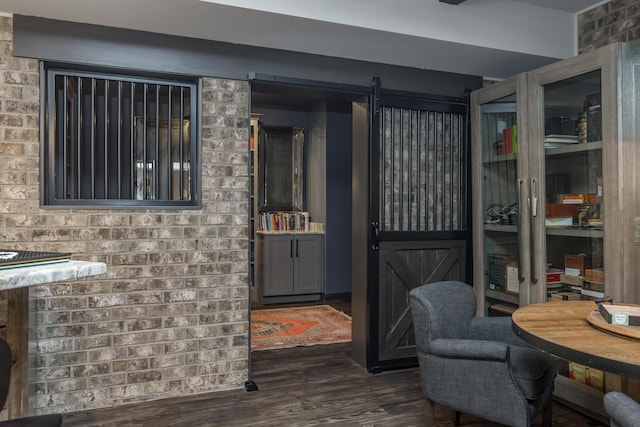 2605 Lucca Pl, Lexington, KY 40509 - wine room with dark wood-type flooring and a barn door