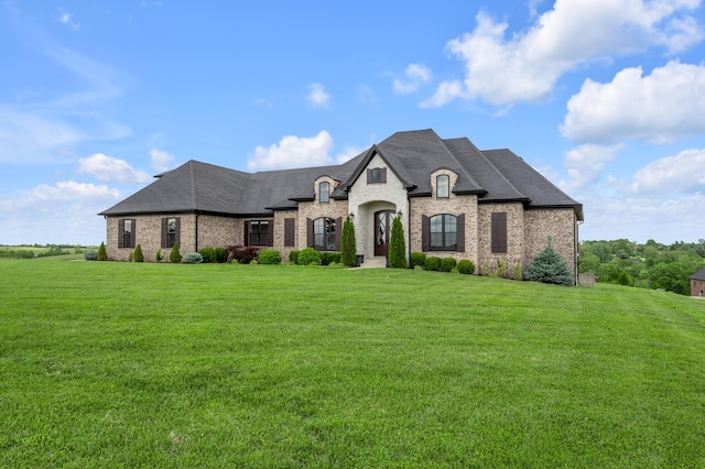 1408 Champion Way, Richmond, KY 40475 - french provincial home featuring a front lawn, brick siding, and stone siding