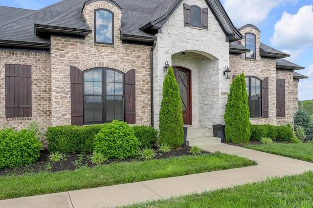 1408 Champion Way, Richmond, KY 40475 - entrance to property with a shingled roof and stone siding
