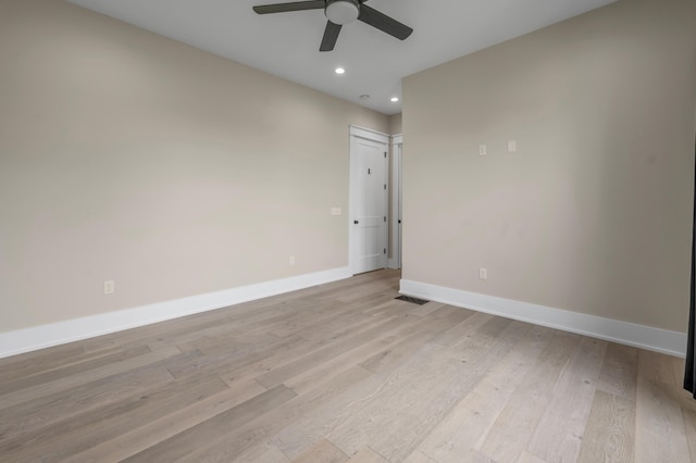 1408 Champion Way, Richmond, KY 40475 - unfurnished room with recessed lighting, baseboards, a ceiling fan, and light wood-style floors