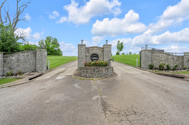 1408 Champion Way, Richmond, KY 40475 - view of asphalt road with curbs, a gated entry, street lights, and a gate