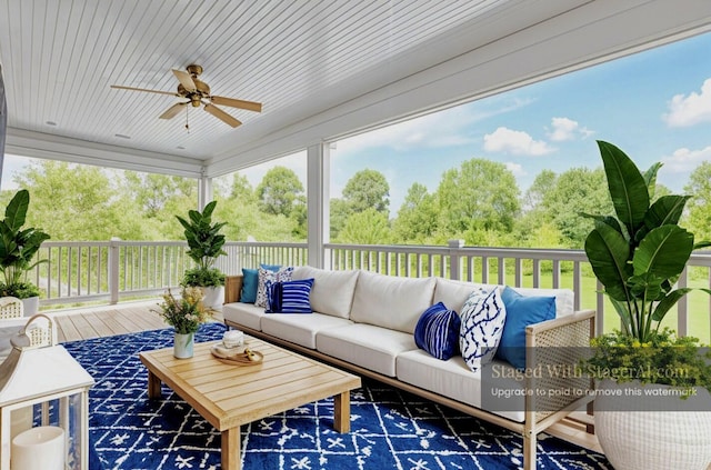 2131 Patchen Lake Ln, Lexington, KY 40505 - view of patio / terrace with an outdoor hangout area, ceiling fan, and a deck
