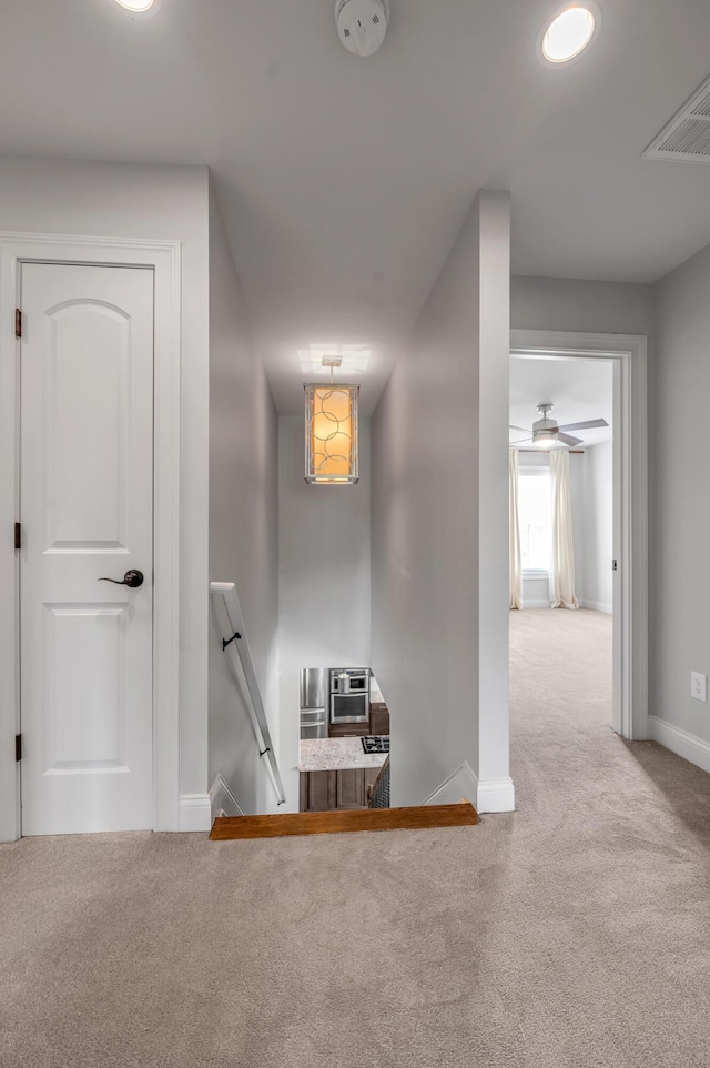 2131 Patchen Lake Ln, Lexington, KY 40505 - hall with an upstairs landing, carpet, and baseboards