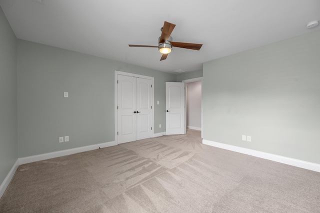 2131 Patchen Lake Ln, Lexington, KY 40505 - unfurnished bedroom with carpet, baseboards, a closet, and ceiling fan