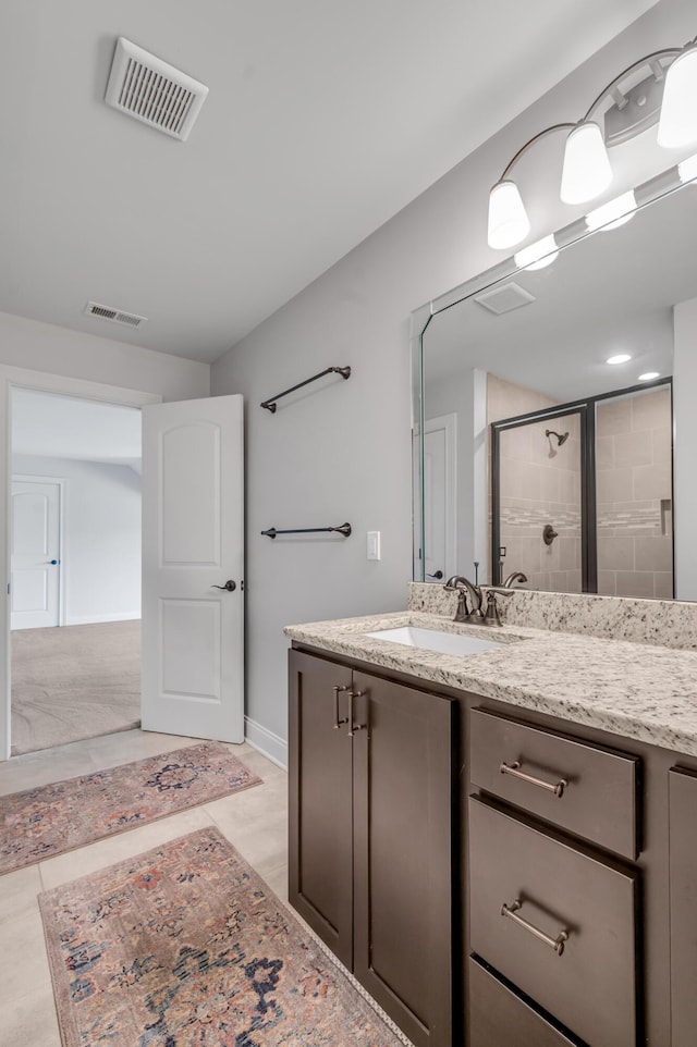 2131 Patchen Lake Ln, Lexington, KY 40505 - bathroom featuring vanity, a shower stall, and baseboards