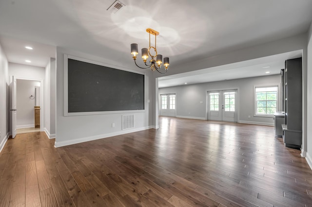 2131 Patchen Lake Ln, Lexington, KY 40505 - spare room with a chandelier, dark wood-type flooring, baseboards, and recessed lighting