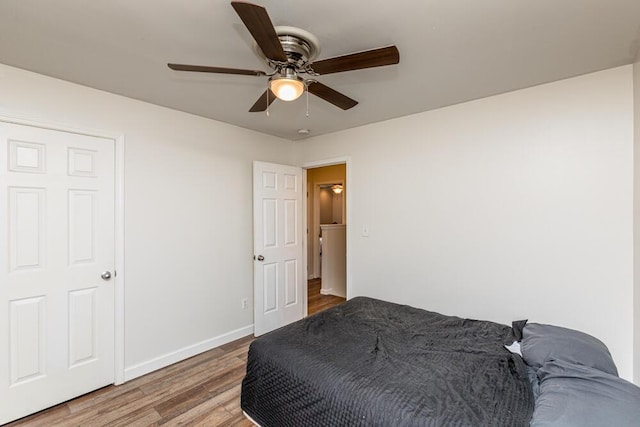 186 Santa Barbara Blvd, Georgetown, KY 40324 - bedroom featuring wood finished floors, baseboards, and ceiling fan