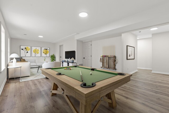 3261 Royal Troon Rd, Lexington, KY 40509 - game room featuring light wood finished floors, billiards, baseboards, and recessed lighting