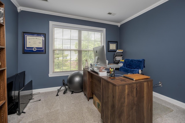 3789 Ridge View Way, Lexington, KY 40509 - office space featuring light colored carpet, ornamental molding, and baseboards