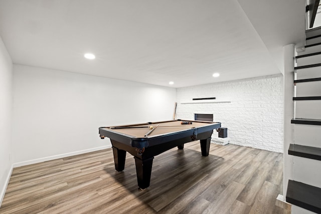 680 Beaumont Ave, Harrodsburg, KY 40330 - game room with wood finished floors, recessed lighting, billiards table, and baseboards