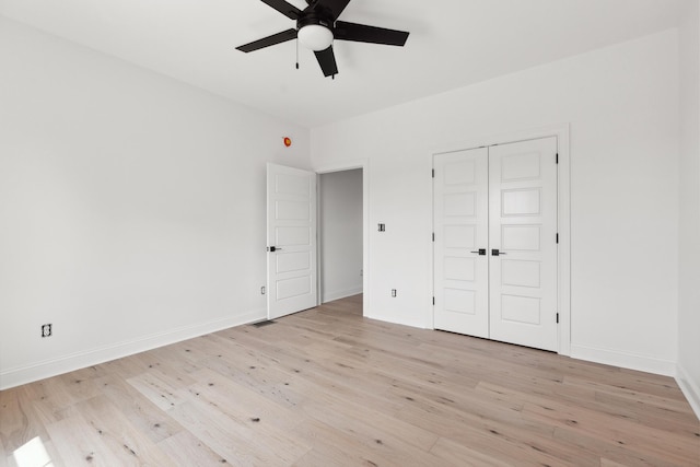 4252 Equestrian Way, Richmond, KY 40475 - unfurnished bedroom featuring light wood-style flooring, a closet, and ceiling fan