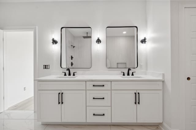 4252 Equestrian Way, Richmond, KY 40475 - full bathroom featuring double vanity, marble finish floors, and a shower