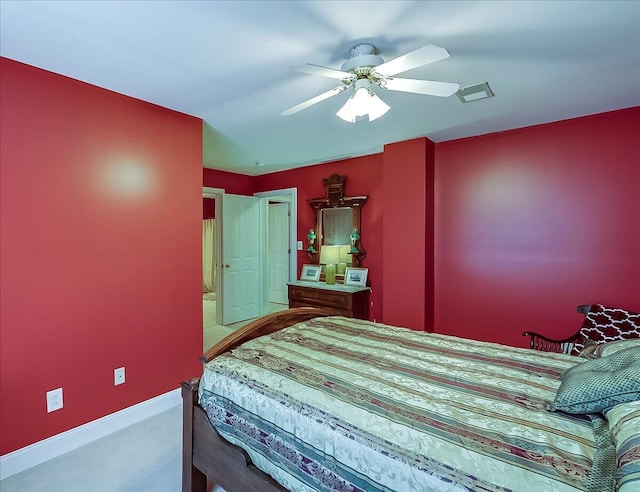 428 Shady Brook Dr, Richmond, KY 40475 - bedroom with carpet floors, ceiling fan, and baseboards