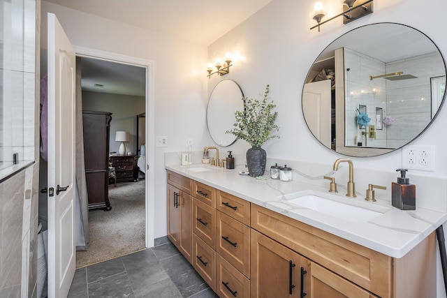 3657 Gladman Way, Lexington, KY 40503 - bathroom featuring double vanity and a tile shower