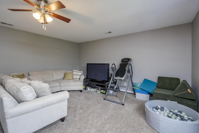 3657 Gladman Way, Lexington, KY 40503 - living room featuring carpet and ceiling fan