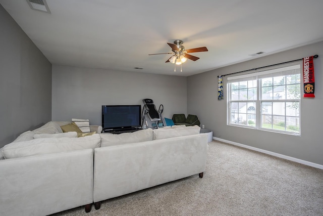 3657 Gladman Way, Lexington, KY 40503 - carpeted living area featuring ceiling fan and baseboards