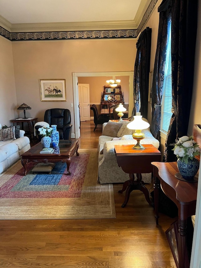 1740 Gose Pike, Danville, KY 40422 - living area with a chandelier and wood finished floors