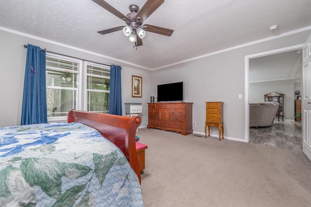 233 Bearskin Holw, Morehead, KY 40351 - bedroom featuring a textured ceiling, carpet floors, baseboards, and ceiling fan