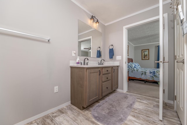 233 Bearskin Holw, Morehead, KY 40351 - full bath with ornamental molding, double vanity, wood finished floors, ensuite bathroom, and baseboards