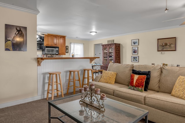 1235 Jackstown Rd, Paris, KY 40361 - carpeted living area featuring crown molding and baseboards