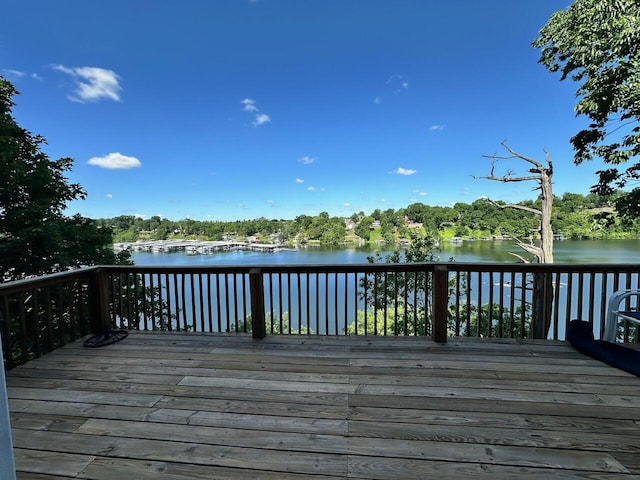 169 Kennedy Ln, Lancaster, KY 40444 - wooden terrace featuring a water view and view of wooded area