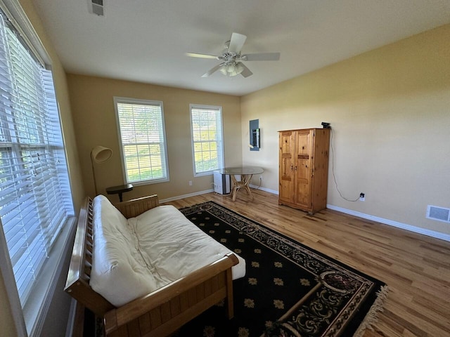 169 Kennedy Ln, Lancaster, KY 40444 - bedroom with wood finished floors, baseboards, and ceiling fan