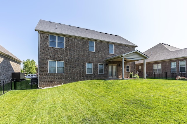 3880 Leighton Ln, Lexington, KY 40515 - rear view of property with ceiling fan and brick siding