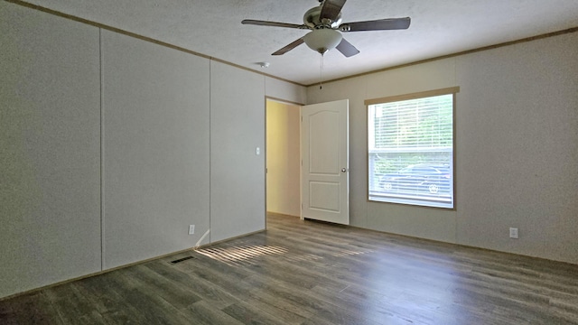 2499 Sacker Rd, Manchester, KY 40962 - spare room with wood finished floors, ornamental molding, and ceiling fan