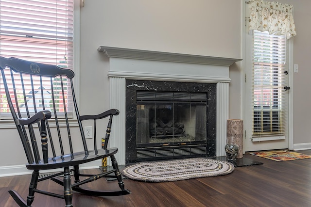 4140 Clearwater Way, Lexington, KY 40515 - detailed view of wood finished floors, baseboards, and a high end fireplace