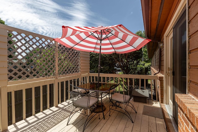428 Patchen Dr, Lexington, KY 40517 - wooden deck featuring outdoor dining area