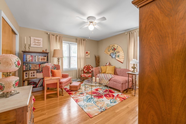 900 Shoshoni Trl, Georgetown, KY 40324 - living room with a ceiling fan and light wood-style flooring