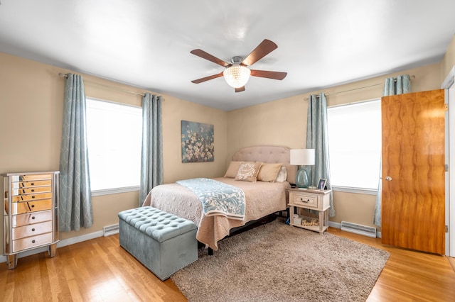 900 Shoshoni Trl, Georgetown, KY 40324 - bedroom featuring light wood-style flooring, baseboards, and ceiling fan