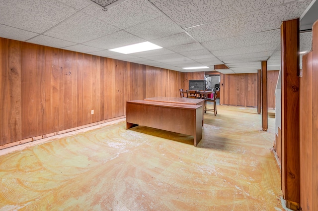 900 Shoshoni Trl, Georgetown, KY 40324 - office area with wooden walls and a drop ceiling