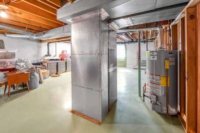 900 Shoshoni Trl, Georgetown, KY 40324 - below grade area with gas water heater and concrete block wall