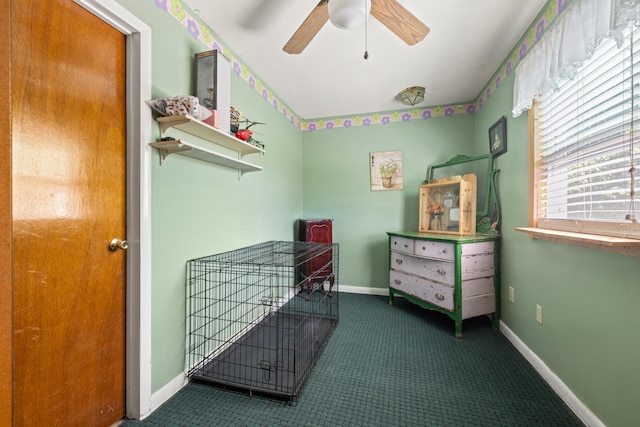 4496 Fords Mill Rd, Versailles, KY 40383 - bedroom with carpet floors, baseboards, and ceiling fan