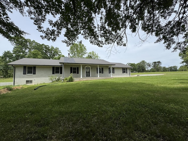 83 Gene Conner Rd, Russell Springs, KY 42642 - ranch-style house with a front lawn and metal roof