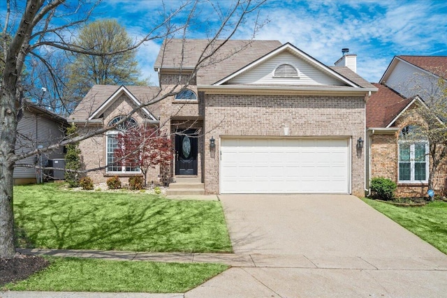 253 Gateway Park Cir, Lexington, KY 40511 - traditional-style home with brick siding, driveway, an attached garage, and a front yard