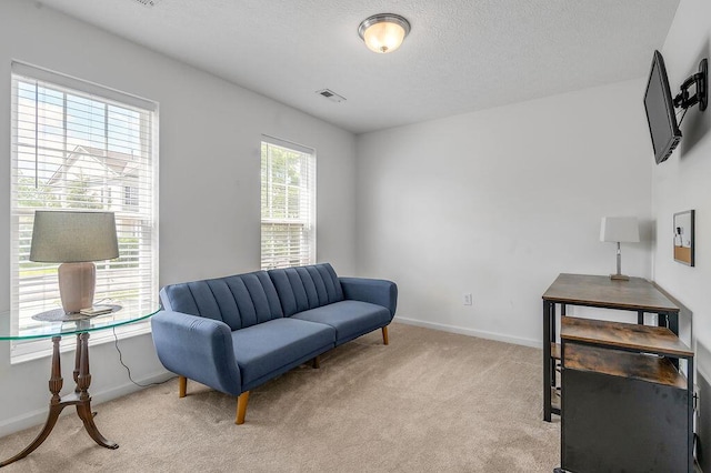 2433 Aristocracy Cir, Lexington, KY 40509 - sitting room with light colored carpet, baseboards, and a textured ceiling