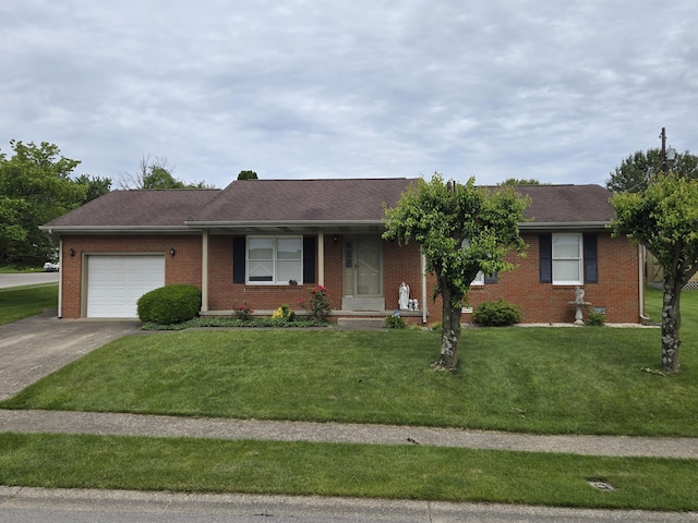 110 Albany Ln, Winchester, KY 40391 - ranch-style home featuring an attached garage, concrete driveway, brick siding, and a front yard