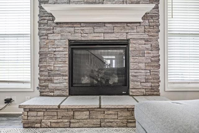216 Blackthorn Dr, Nicholasville, KY 40356 - detailed view of a stone fireplace and wood finished floors