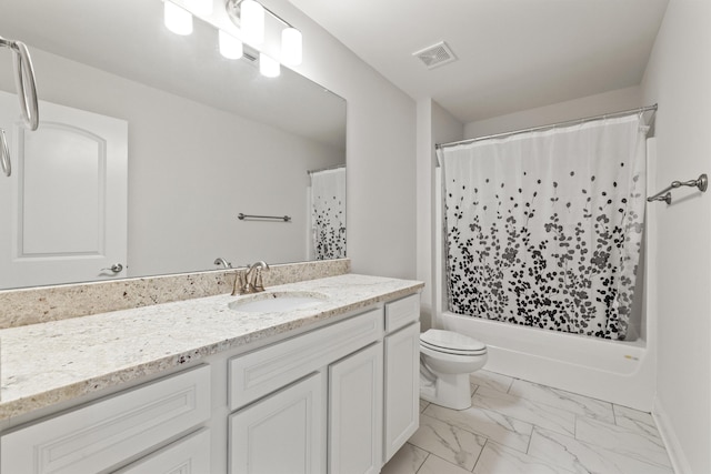 216 Blackthorn Dr, Nicholasville, KY 40356 - bathroom featuring marble look tile flooring, vanity, and shower / bath combo