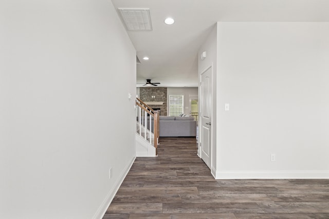 216 Blackthorn Dr, Nicholasville, KY 40356 - hallway with wood finished floors and recessed lighting