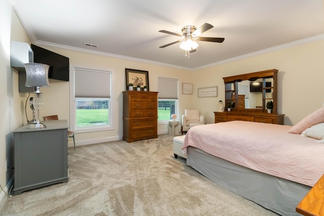 2002 Emerald Way, Richmond, KY 40475 - bedroom with ornamental molding, carpet flooring, ceiling fan, and baseboards