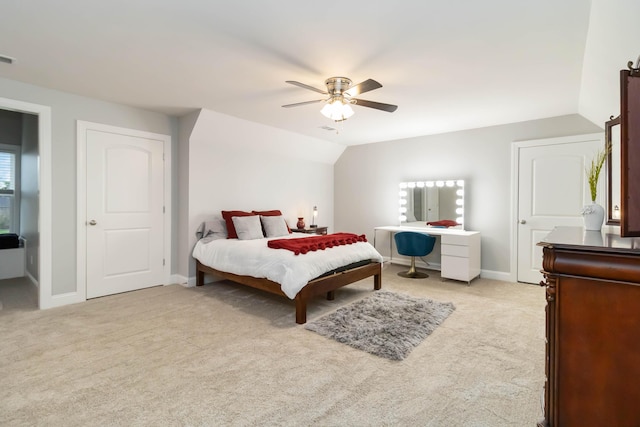 2002 Emerald Way, Richmond, KY 40475 - bedroom with light colored carpet, ceiling fan, and baseboards