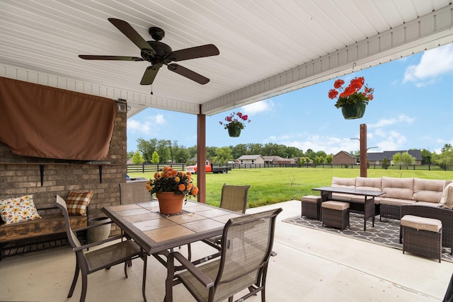 2002 Emerald Way, Richmond, KY 40475 - view of patio featuring an outdoor hangout area, outdoor dining area, and ceiling fan